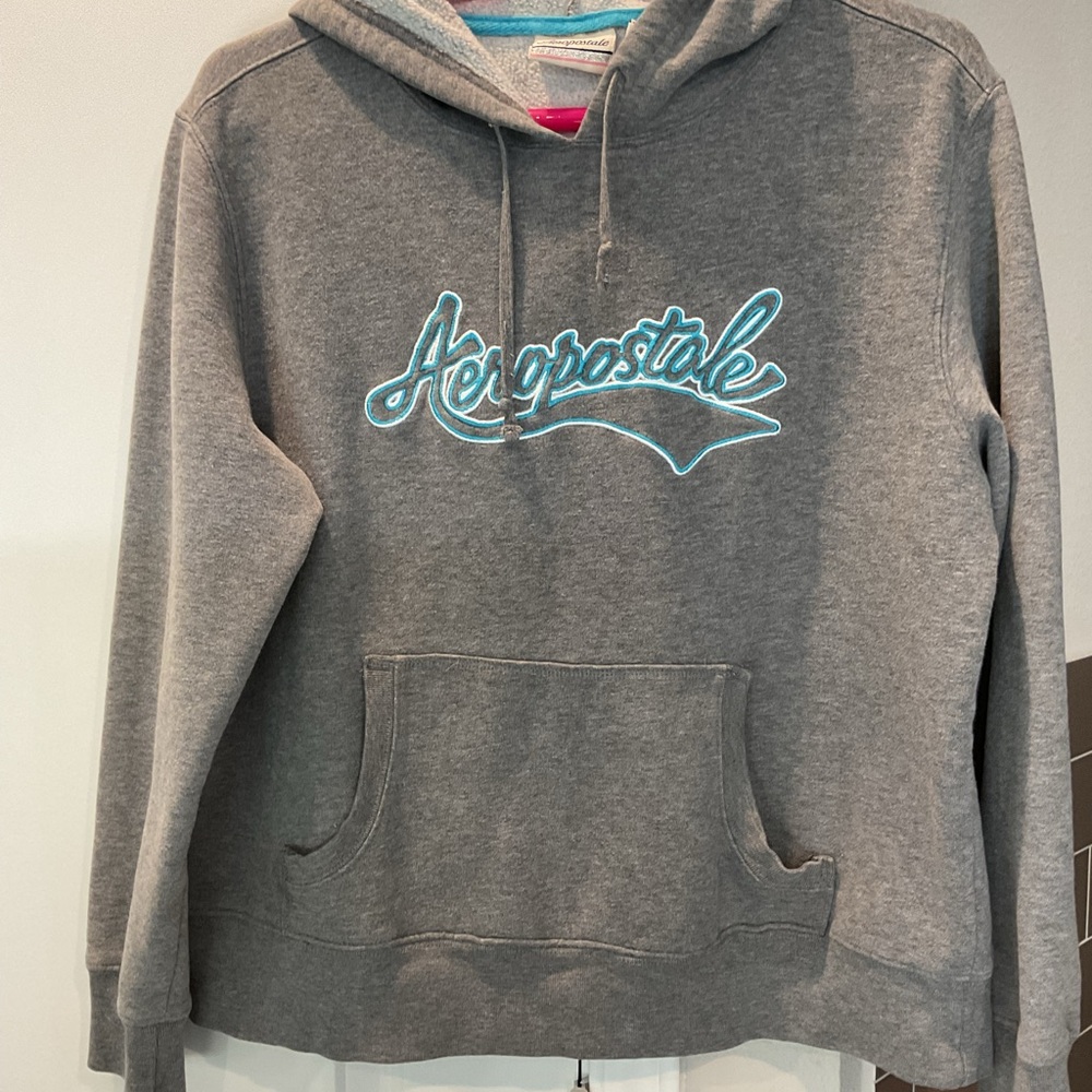 AEROPOSTALE Sz L Grey Hoodie